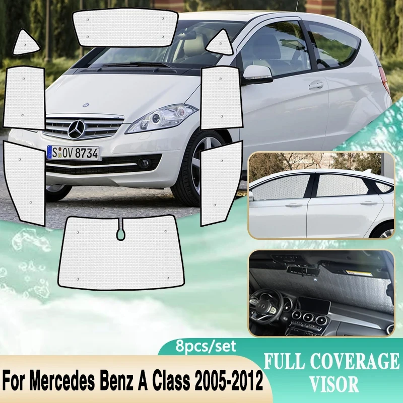 Car Side Window Sunshades For Mercedes Benz A Class W169 Accessories 2005~2012 Car Windshield Anti-UV Sun Protection Shade Visor