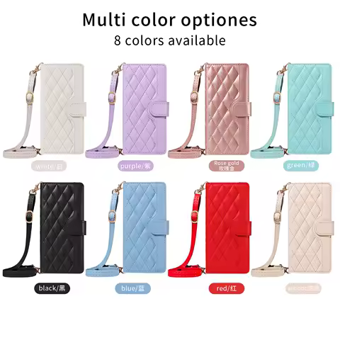 Crossbody Strap PU Leather Card Wallet Case Shockproof Cover Skins For Samsung Galaxy S25 Ultra S24 S23 S22 S21 S20 S10 Plus