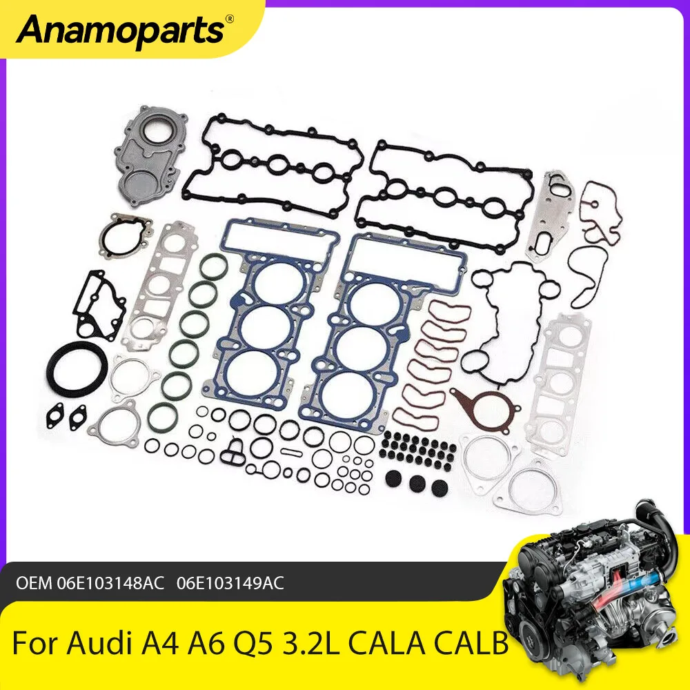 Zestaw uszczelek zestaw głowicy cylindra silnika pasuje do gazu 3.2 L CALB CALB V6 dla Audi A4 A5 B8 A6 C6 Q5 3.2L FSI