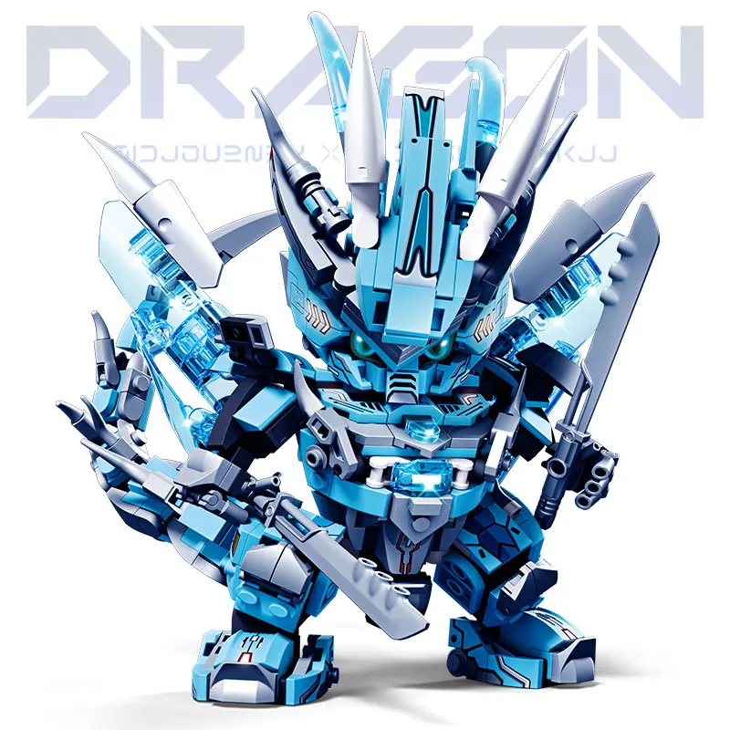 

2 in 1 Transformable Mecha Robot City Building Blocks Dragon Model Kids Toys Gift for Boys Girls Birthday Present