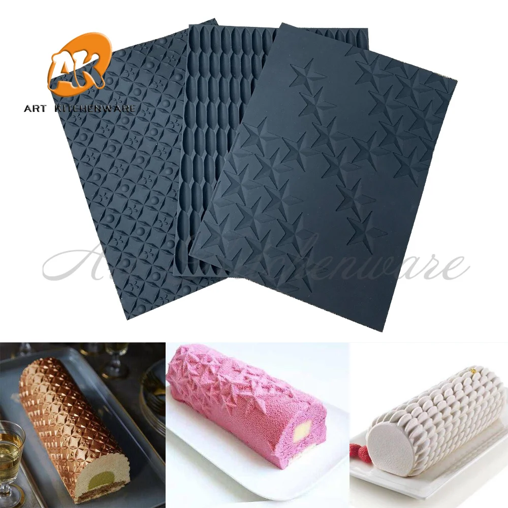 1 Mold and 21 Design DIY Silicone Impression Mat Cake Mousse Mat Crack Texture Mousse Mold Cake Decoration Cake Mold Lace Mat