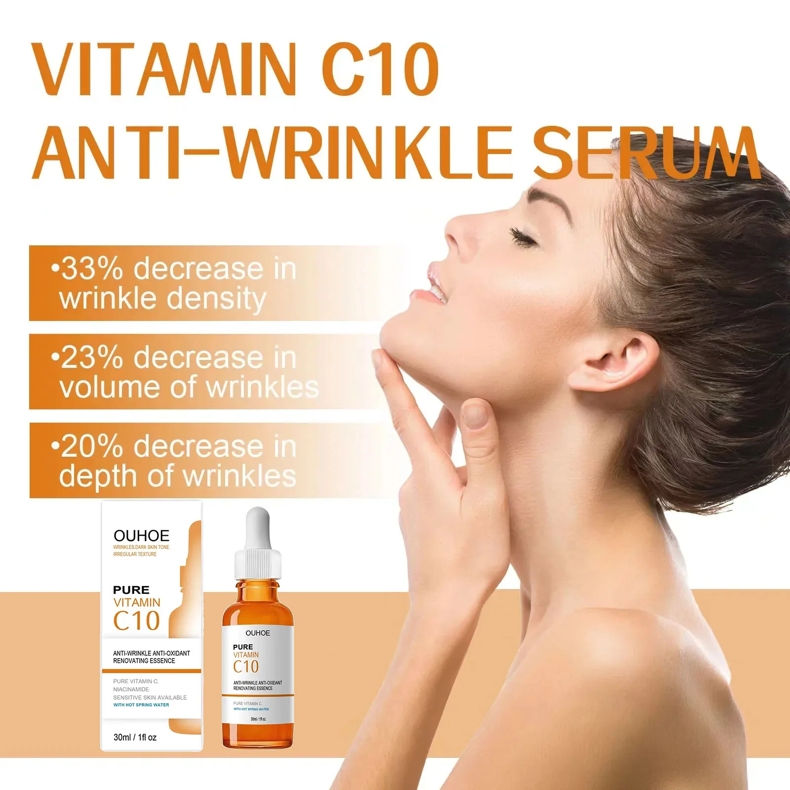 Vitamine C Rimpelverwijderaar Gezicht Serum Lifting Verstevigende Vervagende Fijne Lijntjes Anti-Aging Essence Whitening Helderder De Huidverzorging