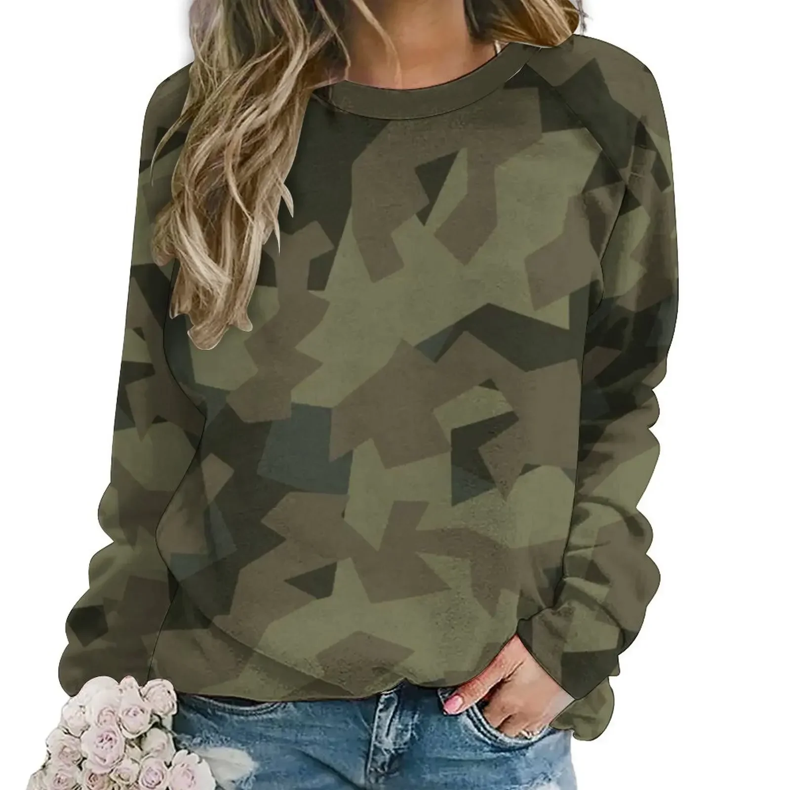 

Military Camo Casual Hoodies Female Green Camouflage Army Elegant Hoodie Autumn Long Sleeve Street Fashion Oversized Sweatshirts