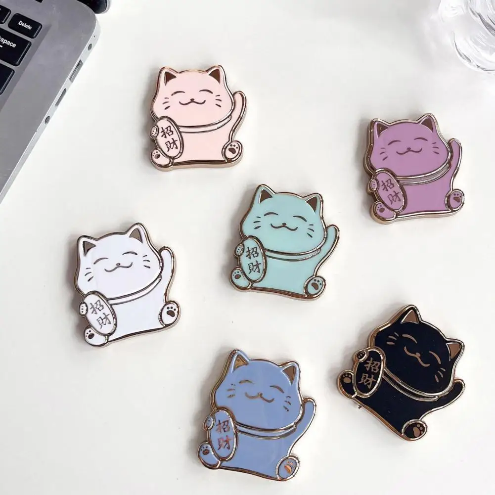 Cute Cat Phone Holder Cell Phone Shell Stand Lucky Cat Shape Foldable Candy Color Mobile Holder Self-adhesive Phone Stand