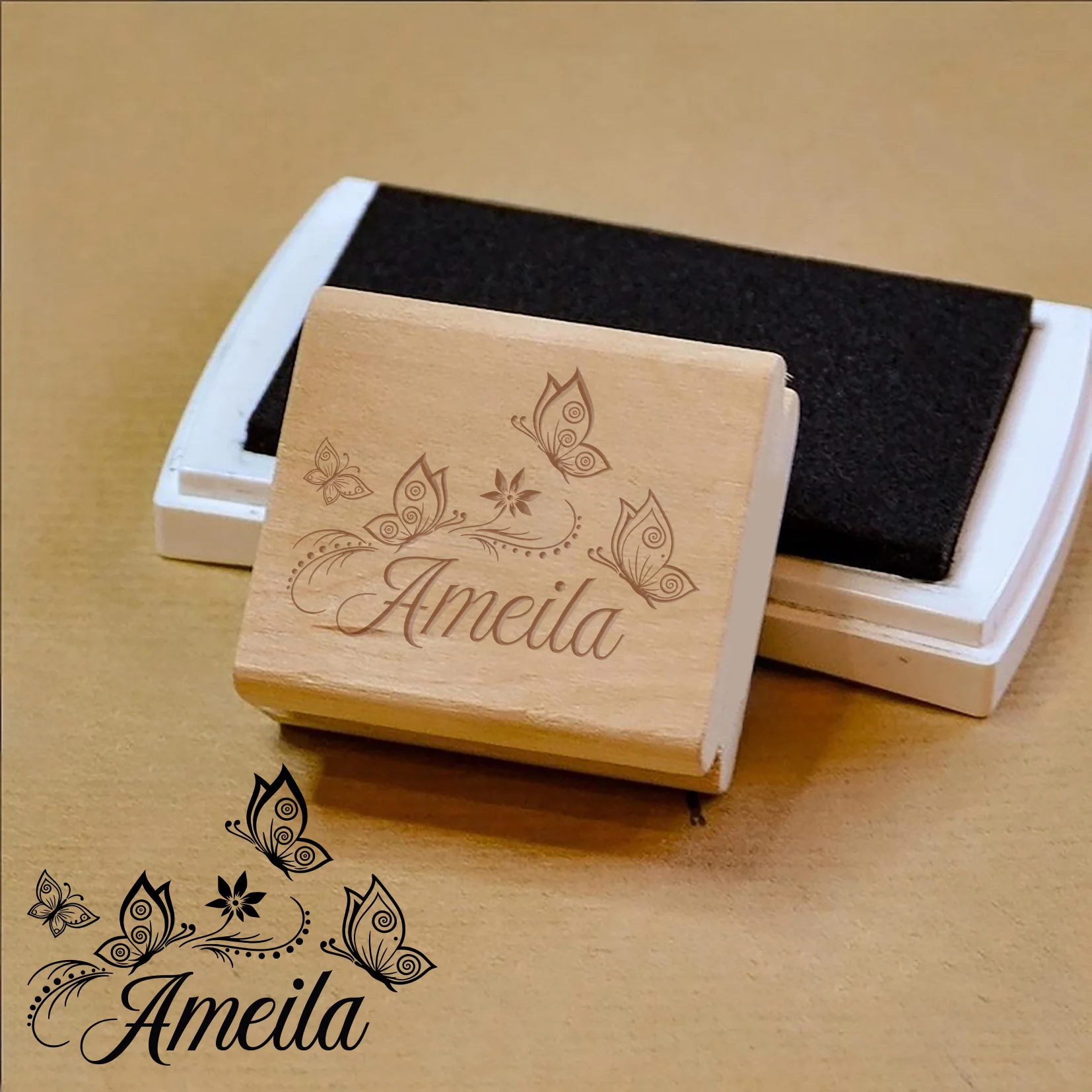 1PC Diy Customizable Name Wooden Seal Office Supplies, Seal Supplies Personalized Name Wooden Seal ldeal for Labeling and Crafti