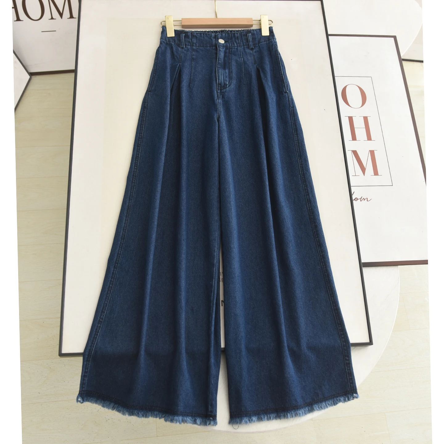 

Retro High Waist Wide Leg Jeans Women's Straight Cut Slimming Denim Pants Hong Kong Sle Autumn New Arrival No Brand