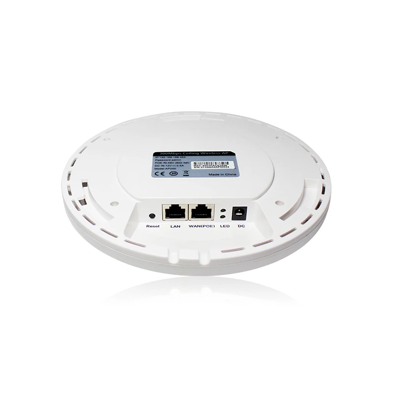 RTS 2.4g 300mbps سقف Ap 24v أو 48v Poe نقطة وصول موزع إنترنت واي فاي نقطة وصول لاسلكية داخلية