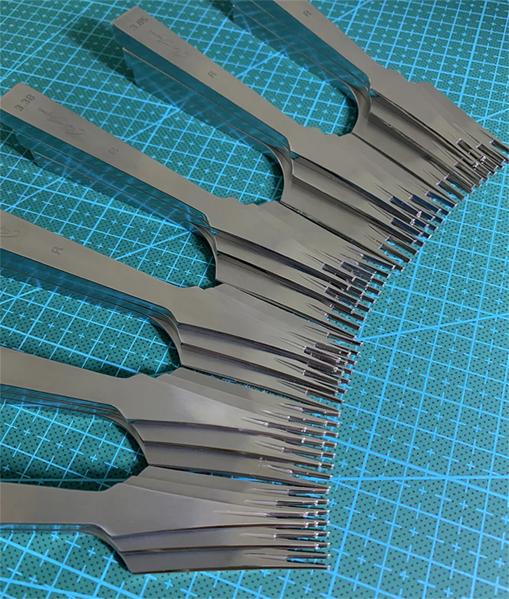 RCIDOS Reverse Stitching Hex Hole Puncher,JAYME Manual Leather Punching Claw Hitting pricking Iron,2.45/2.7/3.0/3.38/3.85/4.0mm