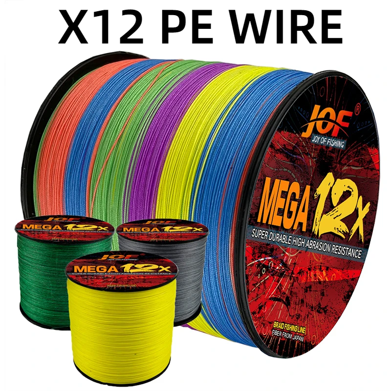 High Density 12 Strands Super Tensile PE Braided Fishing Line 500m Smooth Multifilament Floating Wire 25/30/39/50/65/77/92/120LB