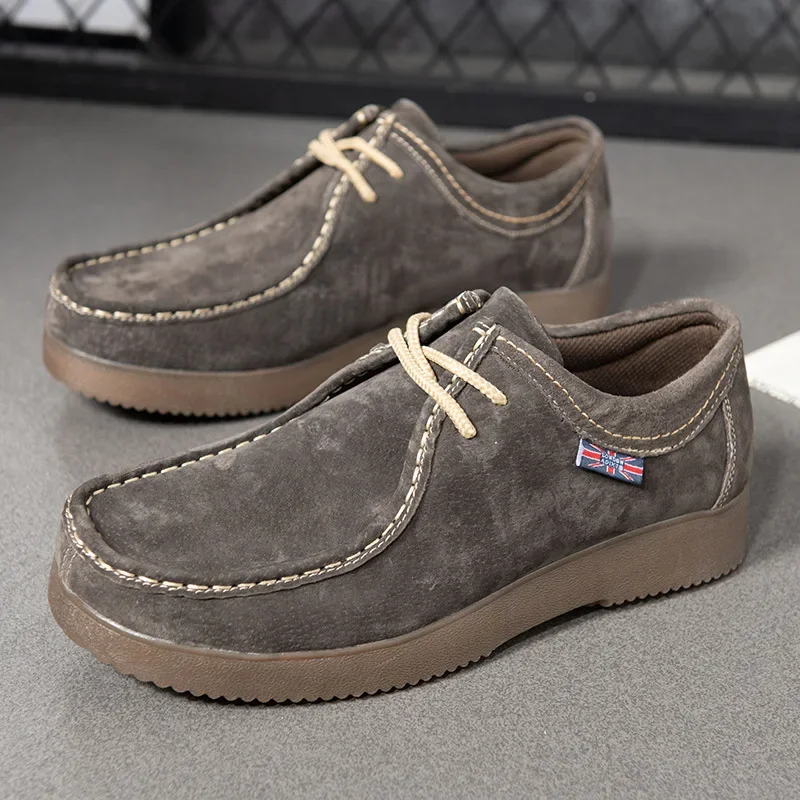 Zapatos informales para hombre 2024, zapatos de cuero para hombre, gamuza de vaca, resistentes al desgaste, con cordones, resistentes, de alta calidad, Tenis Masculino