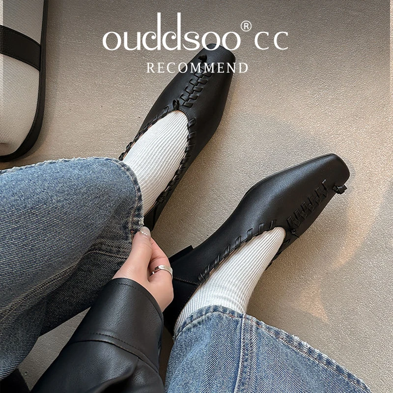 Ods Loafers Women Spring Walk Loafers Genuine Leather Slip On Flats Shoes Soft Ballet Flats Casual Shoes Woman Gold Silver Color