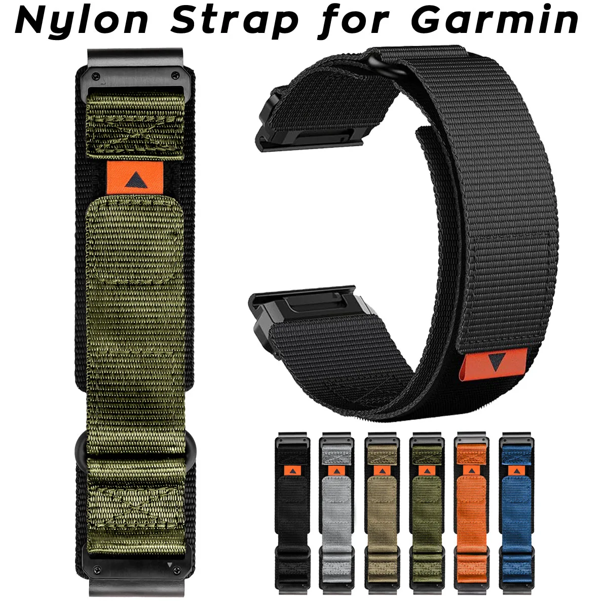 22mm 26mm Nylon Uhrenarmband für Garmin Fenix 8 7X Pro 5X 6X Stoff Canvas Sport Handgelenk Armband Ersatz Uhrenarmband