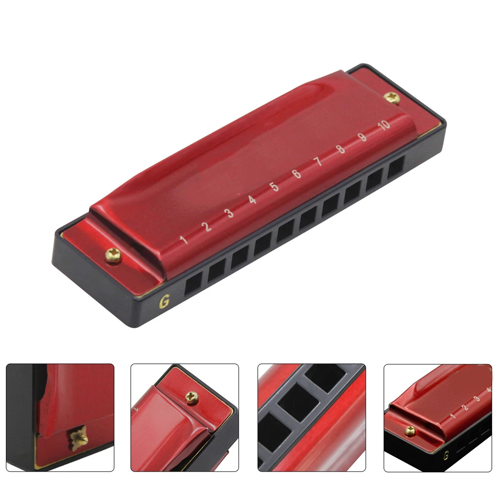

1pc 20-Tone Harmonica With Key Of G Copper Cover Harmonica Smooth Durable Waterproof Portable Blues Metal Instrument Music