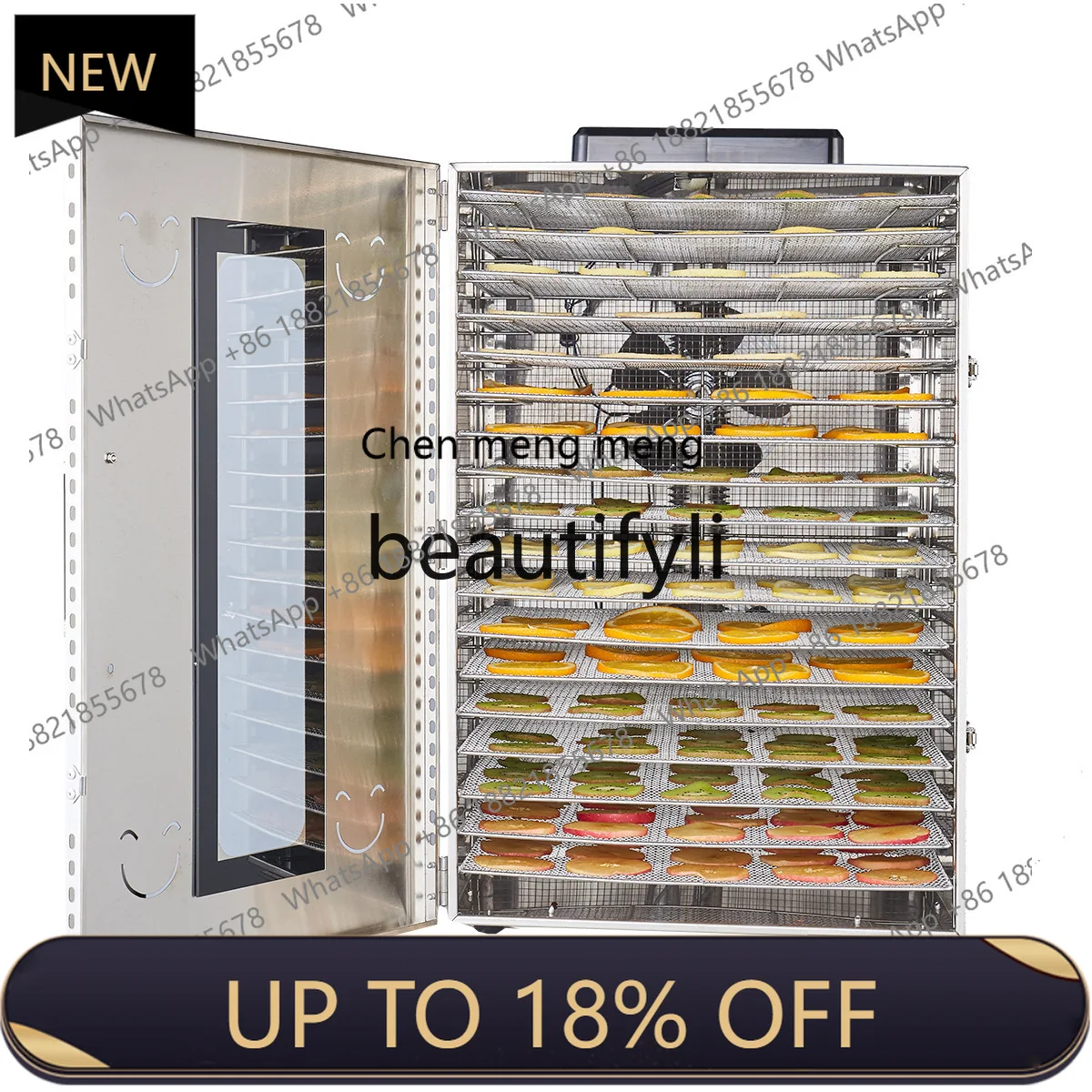 

Z189 Food, food dryer, fruit and vegetable molten bean sausage air dryer 18~ 22 layers