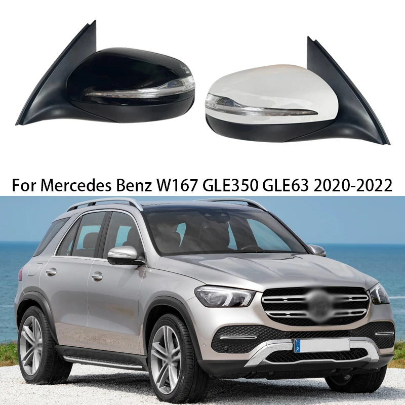 Car Side Door Mirror For Mercedes Benz G-Class W167 W464 G500 G63 GLE43 2020-2023 Auto Electric Folding Blind Spots Mirror Assy