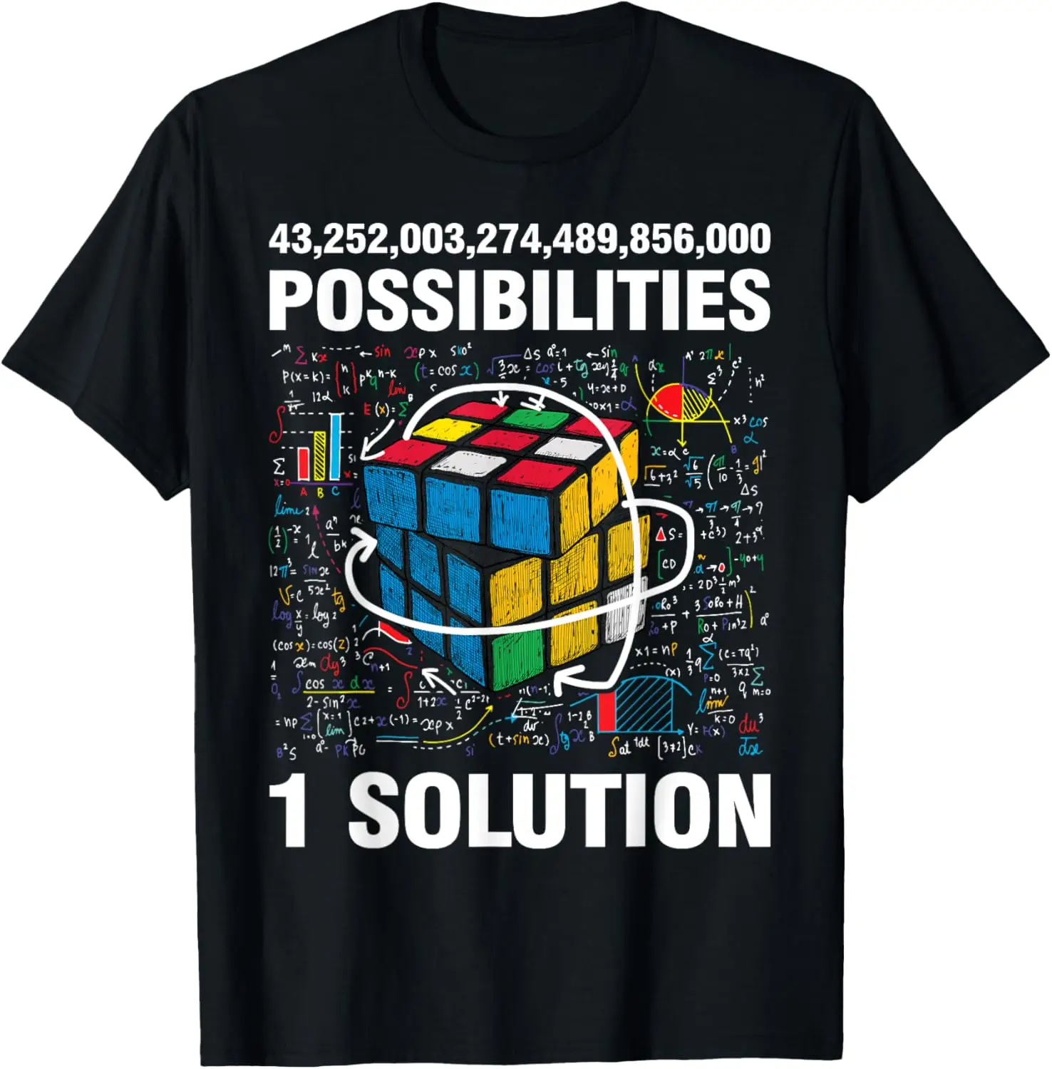 Funny Speed Cubing One Solution Math Lovers Boys Girls Mens T-Shirt