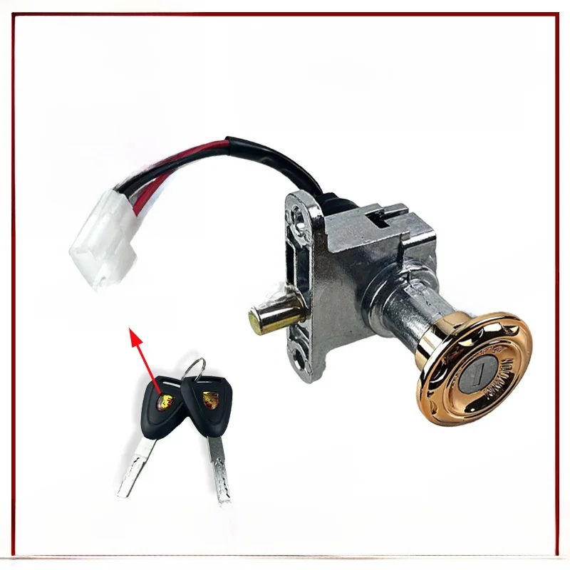 

Aluminum Alloy Curved Slot Switch Electric Vehicle Door Lock Power Lock Faucet Lock Key Switch Accessory for Scooter