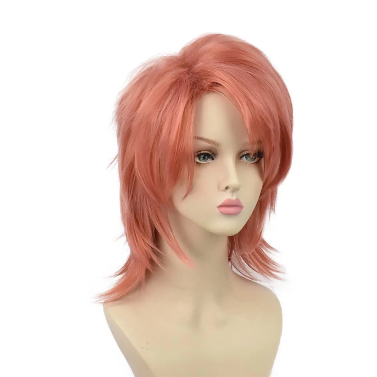 Cos Party Halloween Anime Demon Slayer Kimetsu no Yaiba Sabito Cosplay Pink Curly Hairs Short Wig