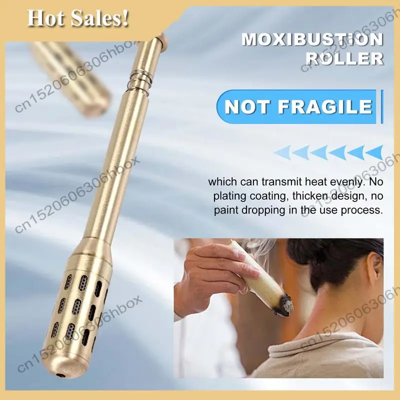 

-HOPE Moxa Roll Set Acupuncture Therapy Copper Massage Meridian Moxa Moxibustion Roller Stick Mini-Smoke Mugwort Burner
