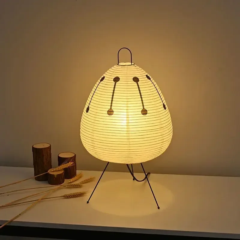 Lampe de bureau en papier de riz Noguchi de style japonais, décoration d'intérieur de maison, salon, chambre à coucher, étude, lampe de chevet à trépied