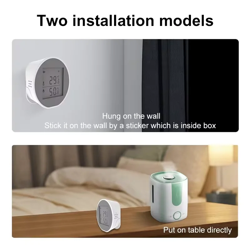 Tuya Smart Zigbee Temperature Humidity Sensor Home Connected Thermometer LCD Digital Display With Smart Life Need Zigbee Hub
