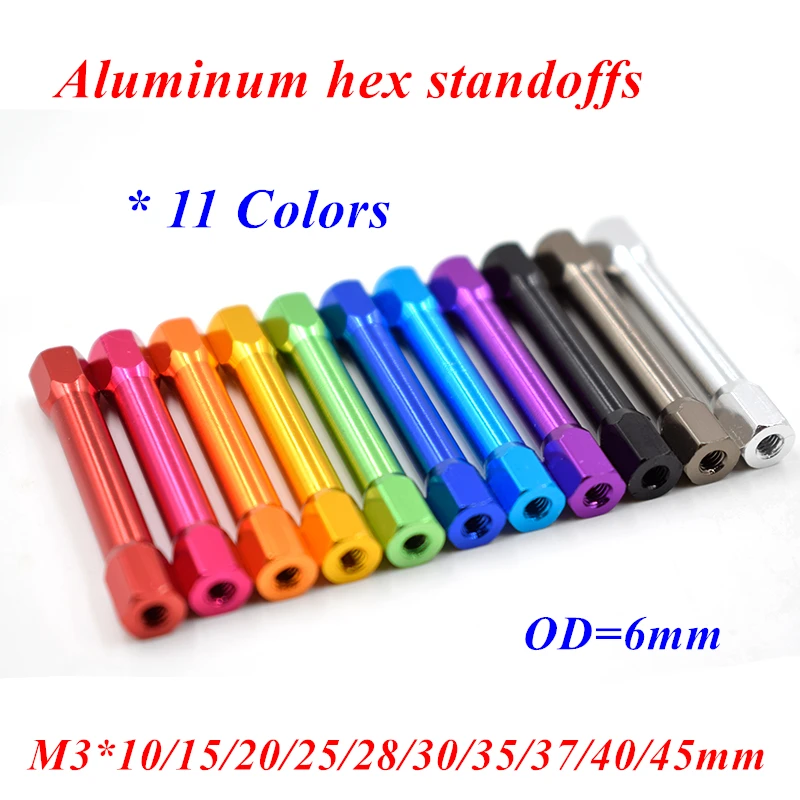 10pcs M3 Aluminum Hex Spacers 10mm-40mm Step Pillar Standoff M3 Long Screws for Electronic Components Spacer