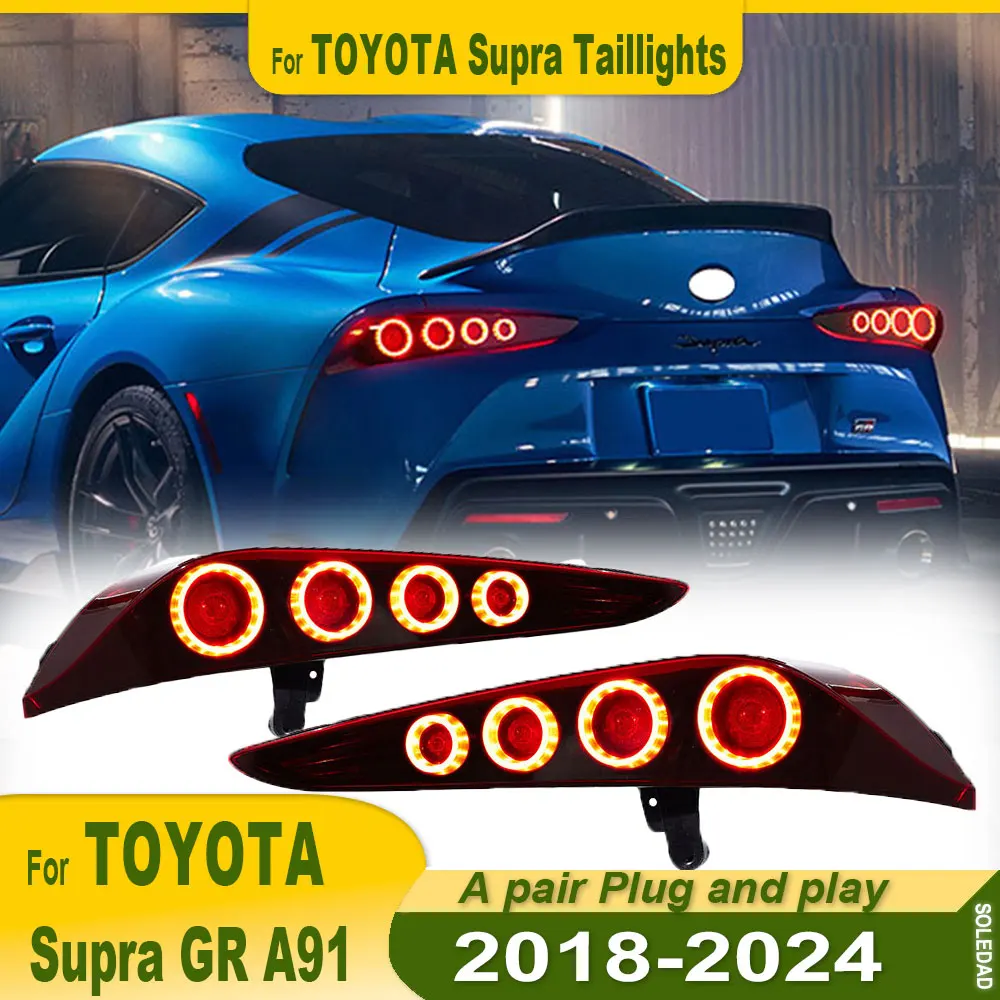 Car Tail lights For Toyota Supra GR A90/A91 2018 2019 2020 2021 2022 2023 2024 Tail light Startup Animation Sequential Breathing