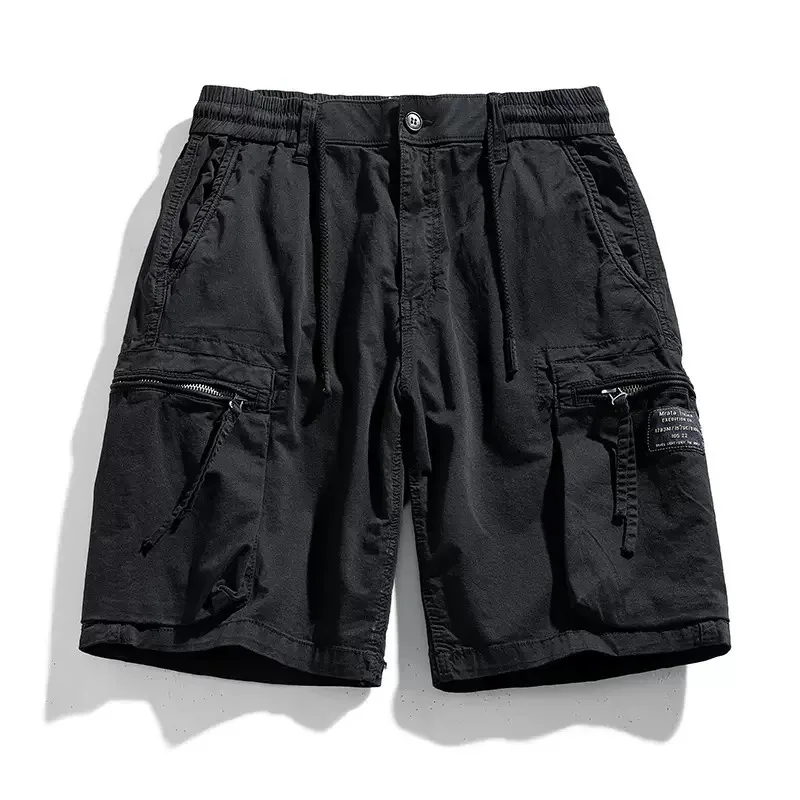 

Мужские летние однотонные шорты для отдыха на открытом воздухе, удобные шорты-карго, мужские шорты с эластичной резинкой на талии, свободные прямые шорты высокого качества, мужские шорты