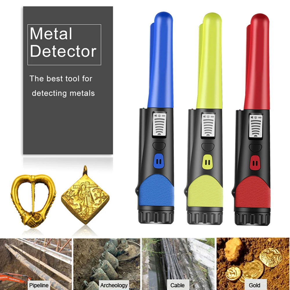 Handheld Pinpointer Metal Detector Pinpoint Metal Finder Waterproof Hand Held Gold Detector Treasure Hunter Orange