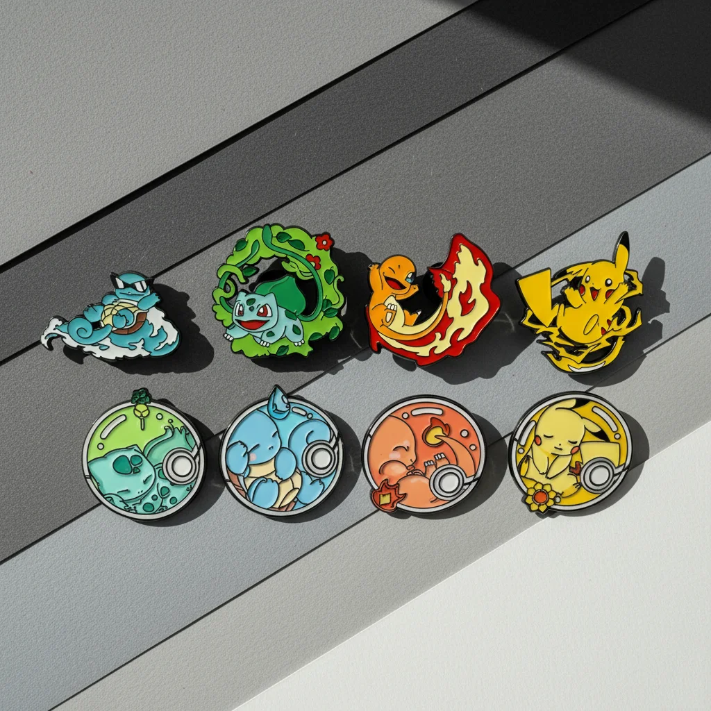 新しい-8-個アニメポケモン漫画ブローチクリスマスキャラクターエナメルピンバックパック衣類ジュエリー金属バッジアクセサリーギフト
