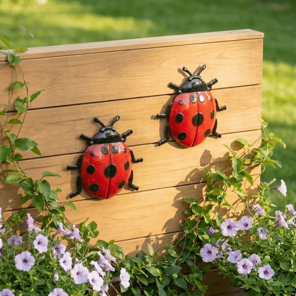 3PCS/SET Realistic Metal Wall Decoration Craft Decorative Insect Iron Beetle Wall Art Wall Hanging
