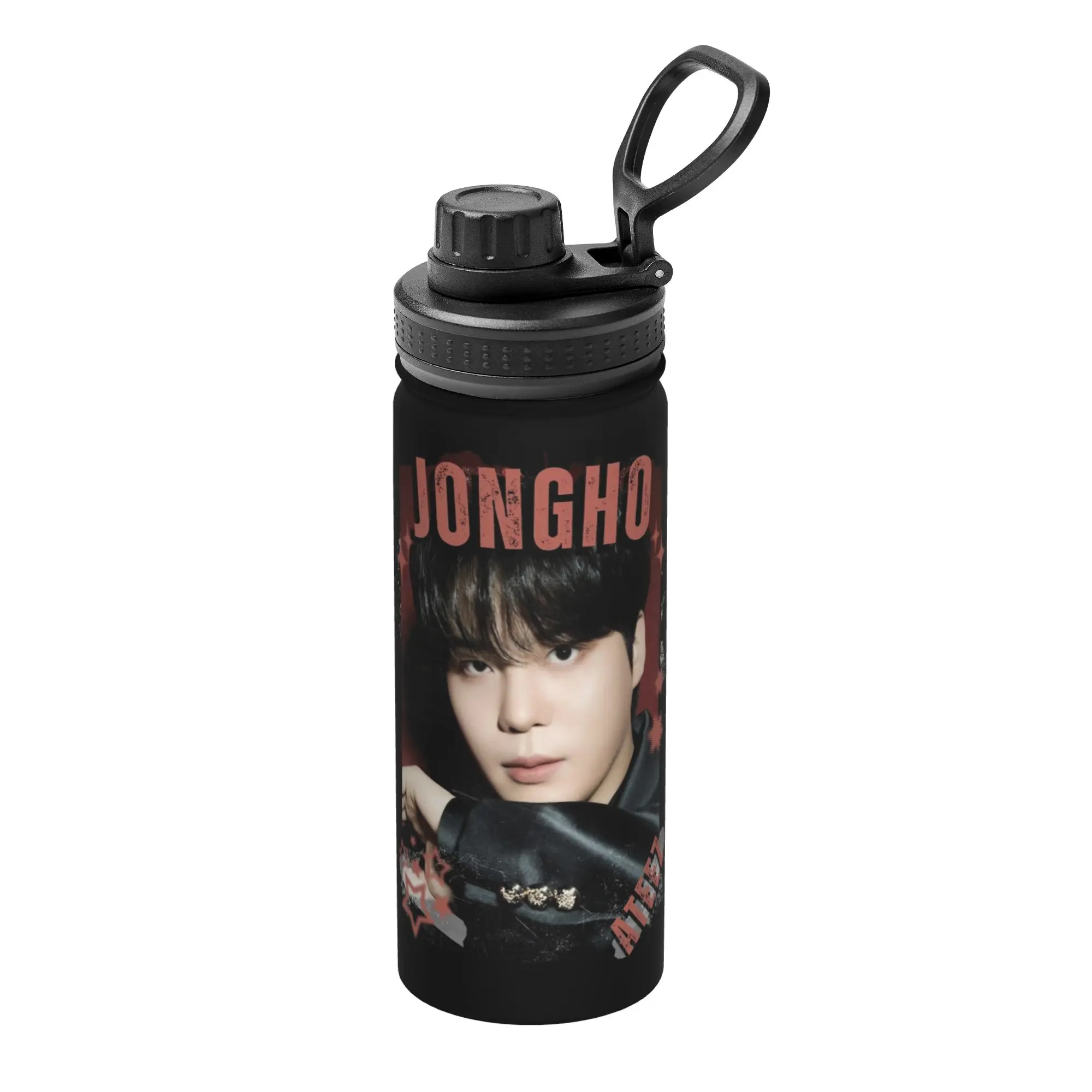 Kpop Boy Group A-Ateez Jongho 18OZ Sports Insulated Kettle  Thermal Cup Vacuum Flask Double Wall Mugs Hot Cold Drink