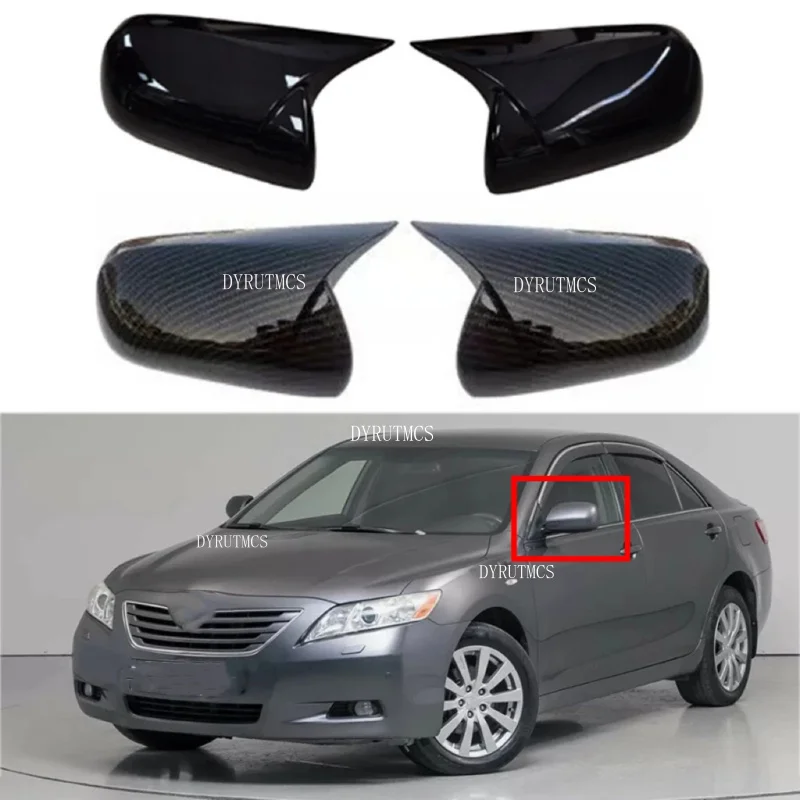 rearview side mirror cover  Fit for Toyota Camry 6 XV40 Mark X for Reiz car sticker carbon ABS wing cap exterior door case trim