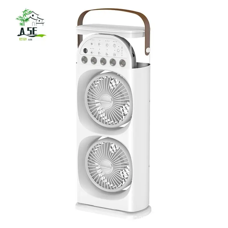 

A05E-Five-Hole Sprayer Dual Fan Humidification Brushless Direct Plug Charging Multiple Gears Colorful Lightswithlargecapacity