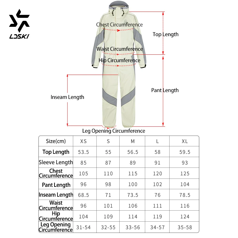 LDSKI One Piece Ski Suit Ski Jumpsuit Waterproof Windproof Thick Warmth Thermal Snowboarding Outdoor Winter Warm Wear Women Men