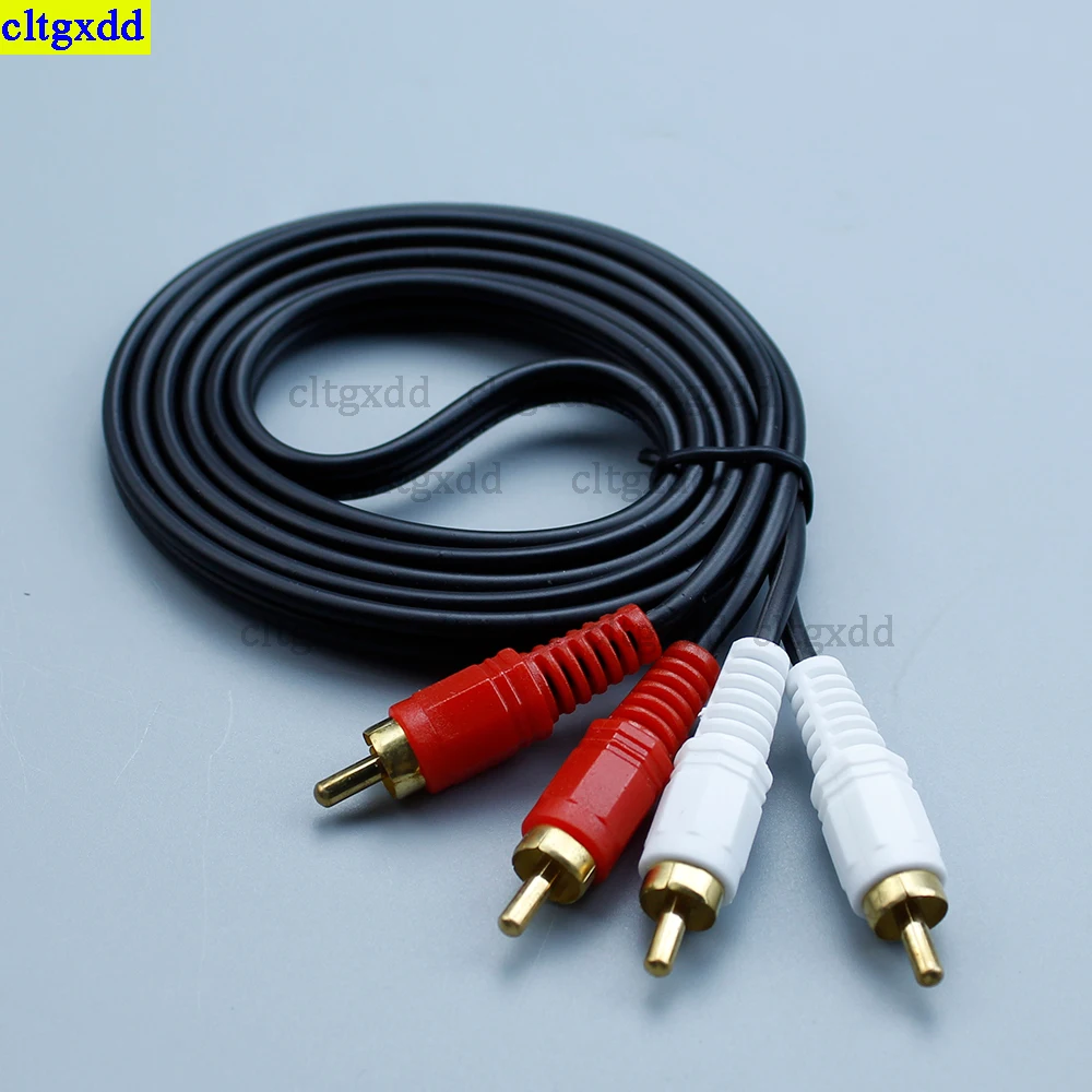 cltgxdd 1piece 2RCA male to 2RCA male audio splitter speaker cable splitter dual lotus distributor converter speaker length 1.5M