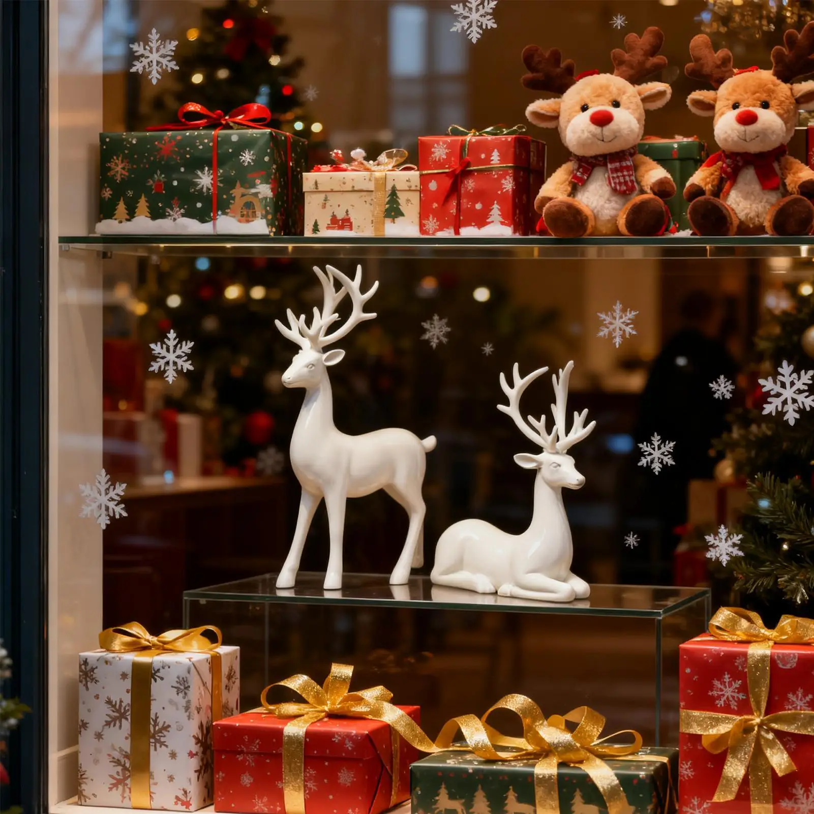 Reindeer Decorations 2 Pieces Deer Christmas Statue Decor Elk Holiday Sculpture For Living Room Bedroom Holiday Winter Indoor