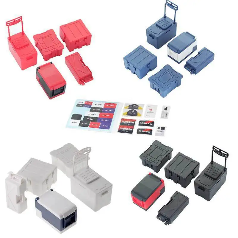 

1/10 имитация лазания, украшение настроения, ящик для инструментов, автомобильный холодильник, крючок, рыболовный ящик TRX4 scx10