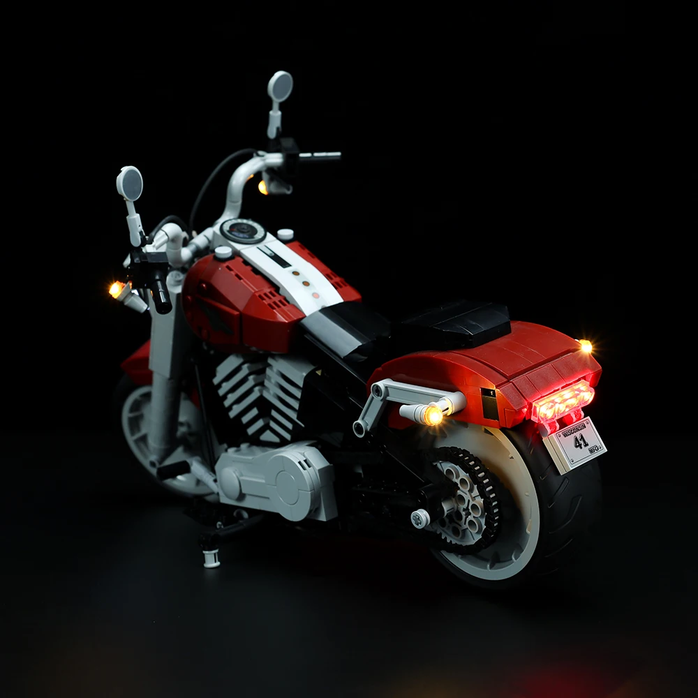 Kit de luz Led para motocicleta Harley Davidson Fat Boy, juego de bloques, modelo de motocicleta, Juguetes DIY, 10269, no incluye bloques de construcción