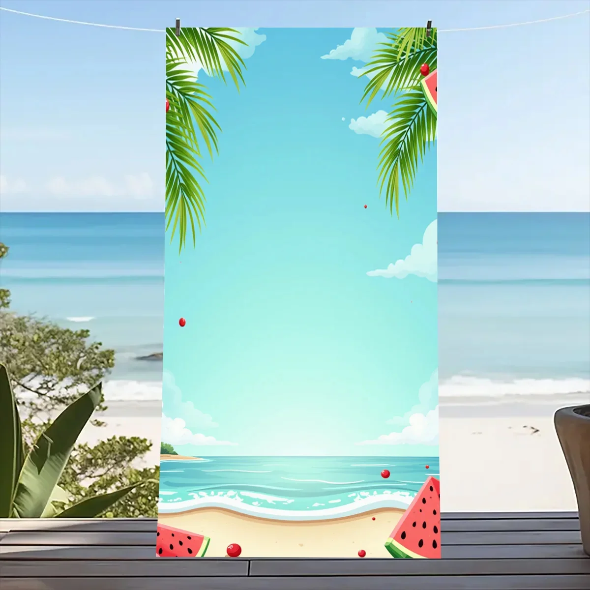 

Beach Towel Palm Leaf and Pattern Sun Protection and Windproof Suitable for Pool Camping Travel Blanket