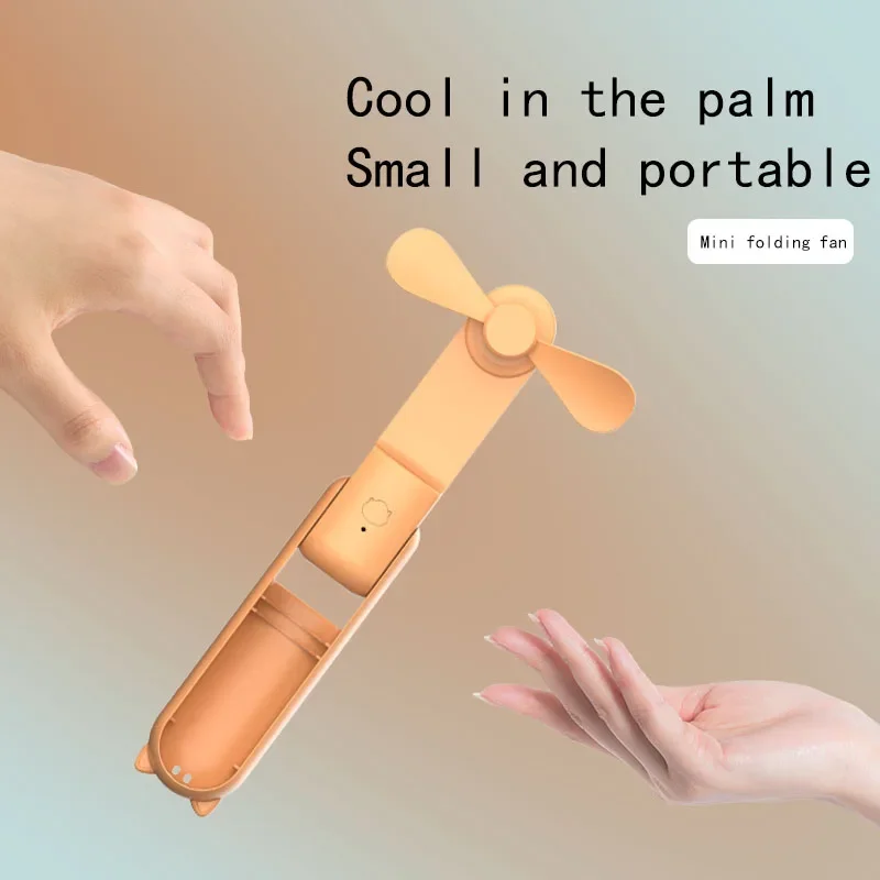 ポータブルミニハンドヘルドファン小型ポケットファンUSB充電式バッテリーファン折りたたみ冷却ハンドファンミニUSBファンパワーバンク付き