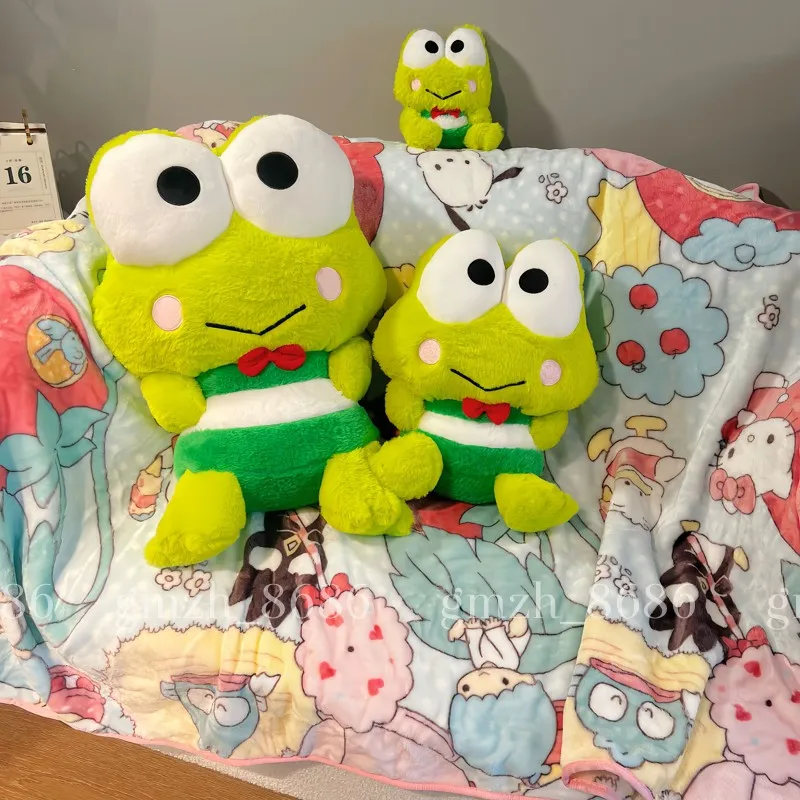 Muñeco de peluche de Anime japonés Sanrio Kero Keroppi, muñeco de rana de ojos grandes, colgante de estilo japonés, almohada de peluche, regalo