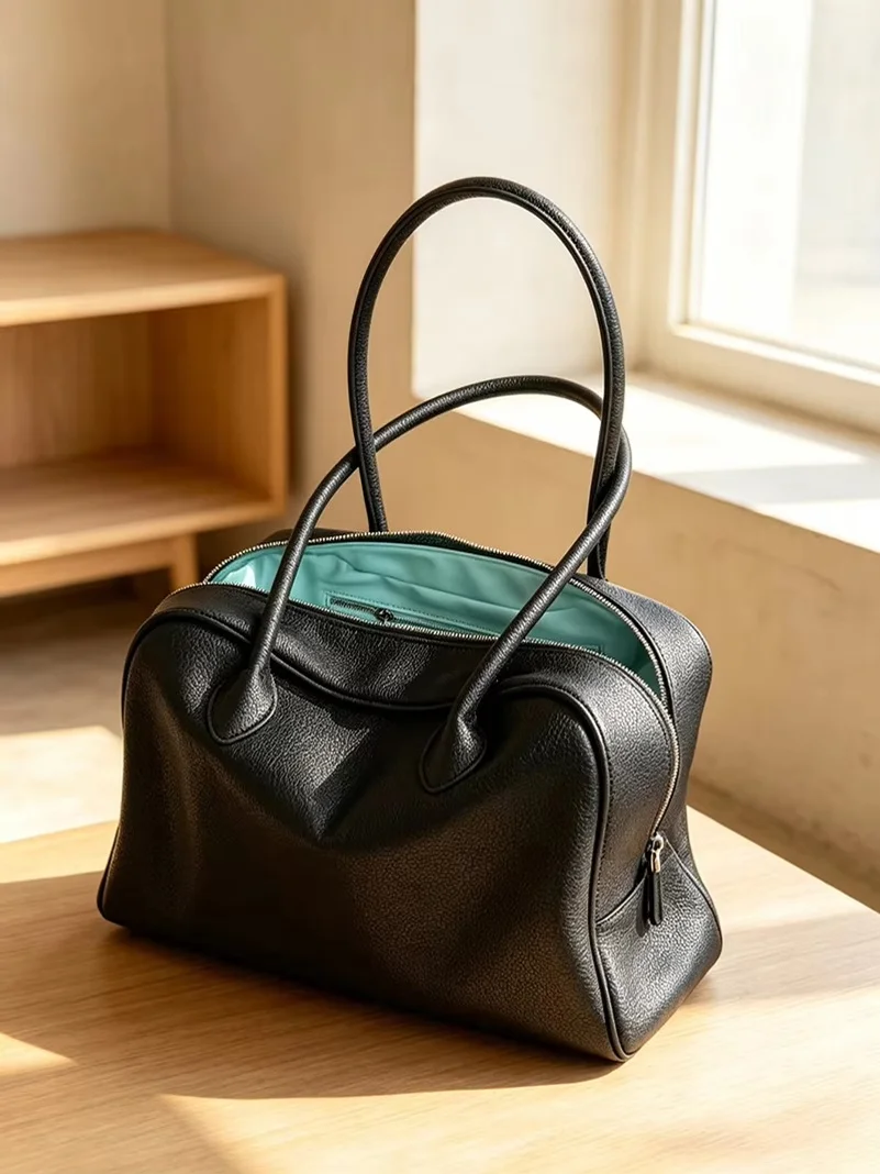 Women Color Blocking Shoulder Bag Fall Winter Large Capacity Commuter Handbag Solid Color Casual Shopping Work Purse