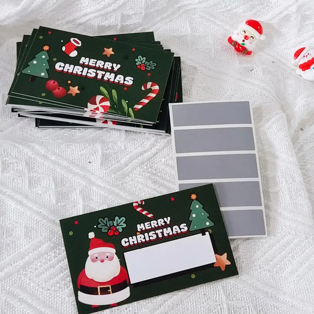 30pcs/set Painting Cartoon Christmas Sticker Scratch Card Paper Child Handwriting Interactive Student Pleasant Surprise