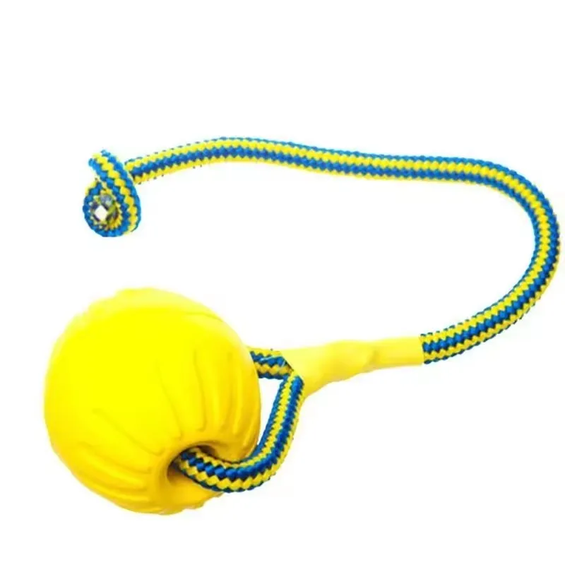 1pc Teeth Indestructible Bite Rubber Puppy Funny Training Ball Chew Toys Play with Carrier Rope Pet Dog Toy view 6