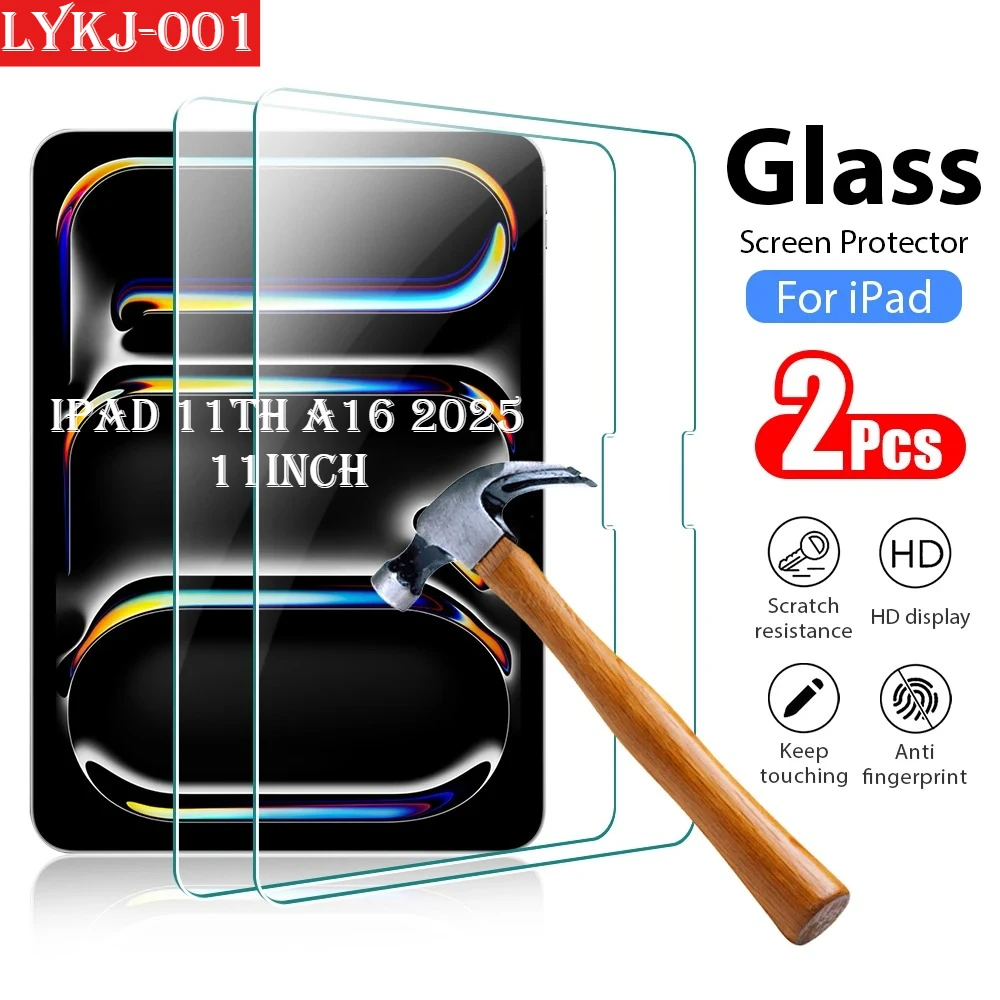

2 шт. Защитное стекло из закаленного стекла 9H для 2025 IPad A16 11th Pro 13 11 12.9 M4 Air 11 13 5 4 3 2 Mini 7 6 10th 10.2 Screen Full Cover