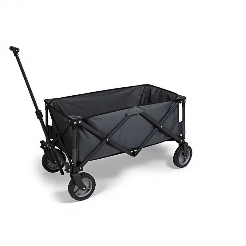 

Customized Four-Way Outdoor Folding Trolley Camping Picnic Hand Push Tool Cart CT0101 Black with Cloth Bag