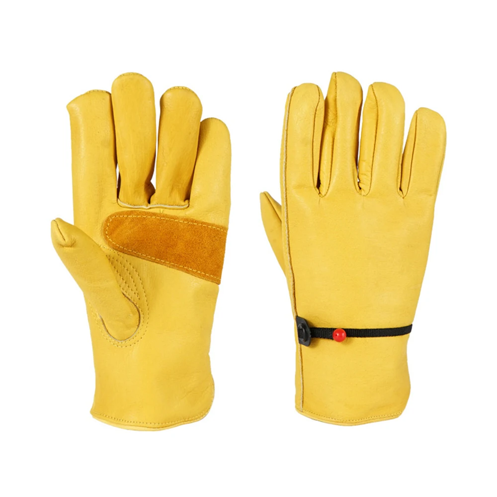 

1 Pair Work Gloves Welding Working Gloves Cowhide Leather Palm Safety Protective Garden Mechanical Repaire Gloves Wear-resisting