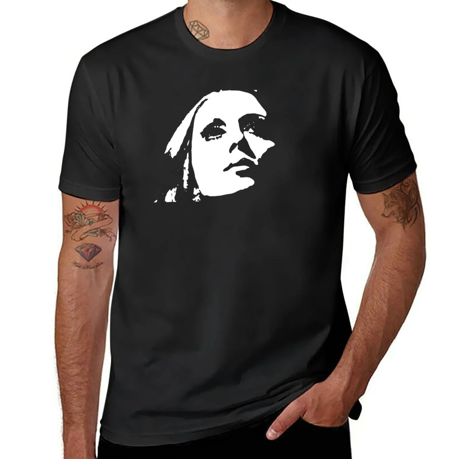 

New Fairuz Black & White Caricature -  T-Shirt t-shirts man animal print shirt for boys t shirt for men