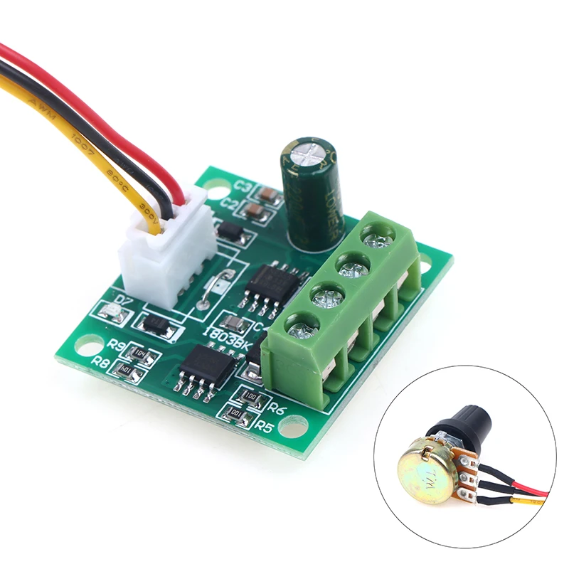 Papan Driver Motor DC pengendali kecepatan, modul kontrol Regulator kecepatan tegangan rendah PWM 1803BK 1.8V 3V 5V 6V 12V 2A yang dapat disesuaikan